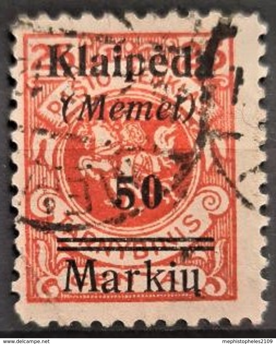 MEMEL / KLAIPEDA 1923 - Canceled - Mi 131 - 50M/25L - Memelland 1923