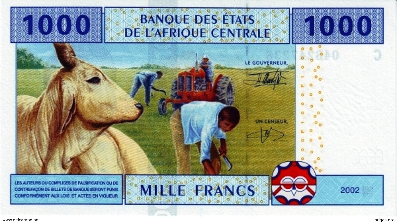 East African States - Afrique Centrale Tchad 2002 Billet 1000 Francs Pick 607 Neuf UNC - Tschad