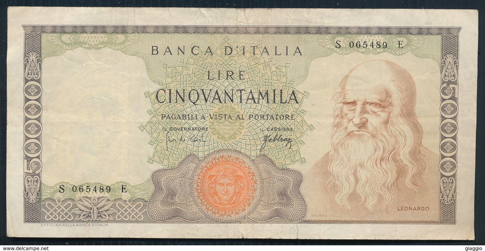 °°° 50000 LEONARDO - 27/6/1967 °°° - 50000 Lire