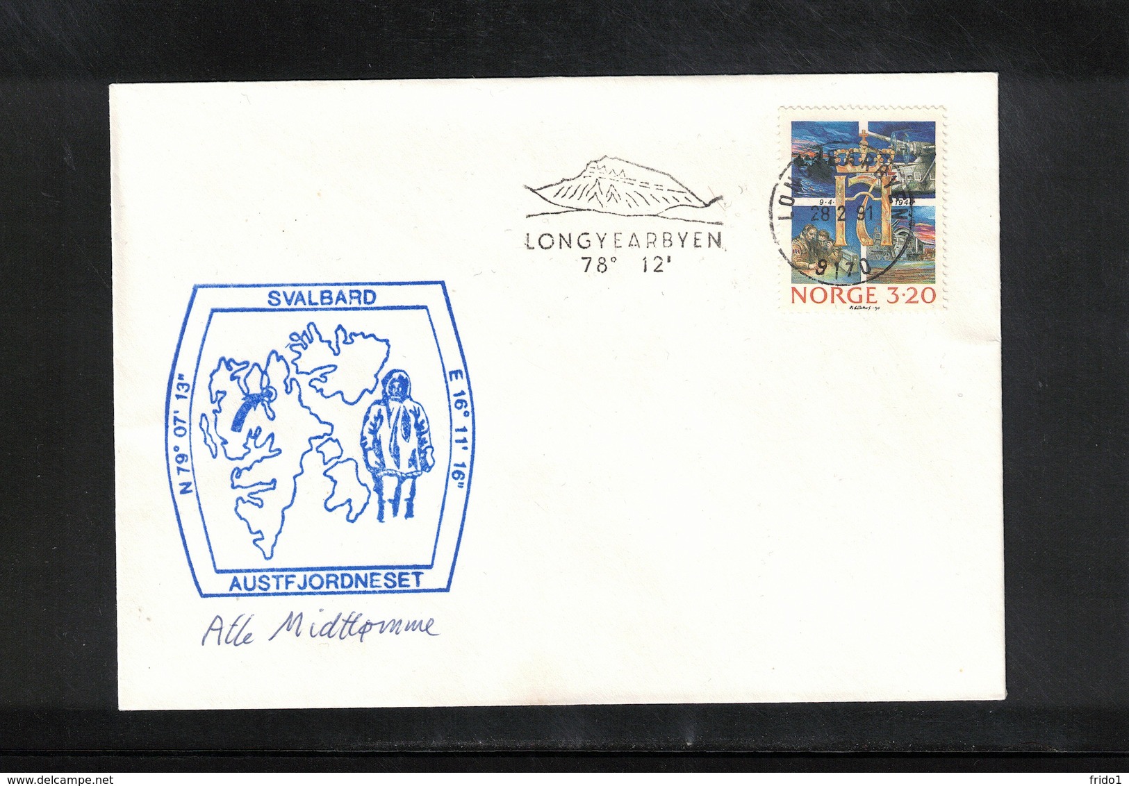 Norway 1991 Svalbard / Spitzbergen  Interesting Letter - Forschungsstationen & Arctic Driftstationen