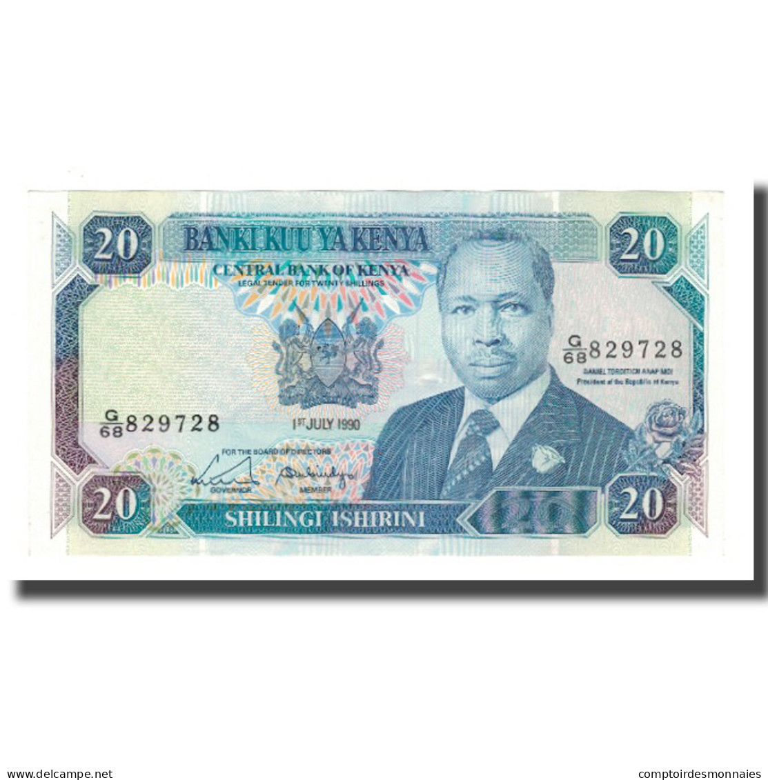 Billet, Kenya, 20 Shillings, 1988-92, 1990-07-01, KM:25c, NEUF - Kenya