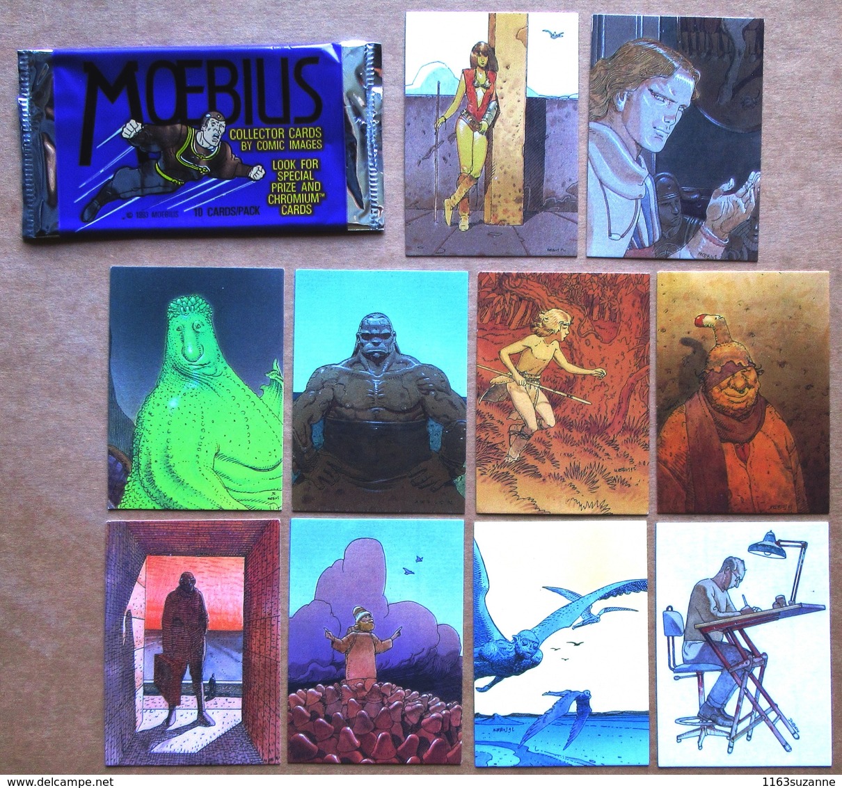 MOEBIUS > Pochette De 10 CARTES DE COLLECTION (Comic Images, 1993) : N° 5, 10, 14, 29, 32, 39, 48, 63, 68, 89 - Chromos