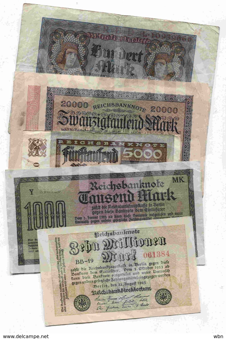 Germany - Set 5 Banknotes (see Scan) -F/VF- - Andere & Zonder Classificatie