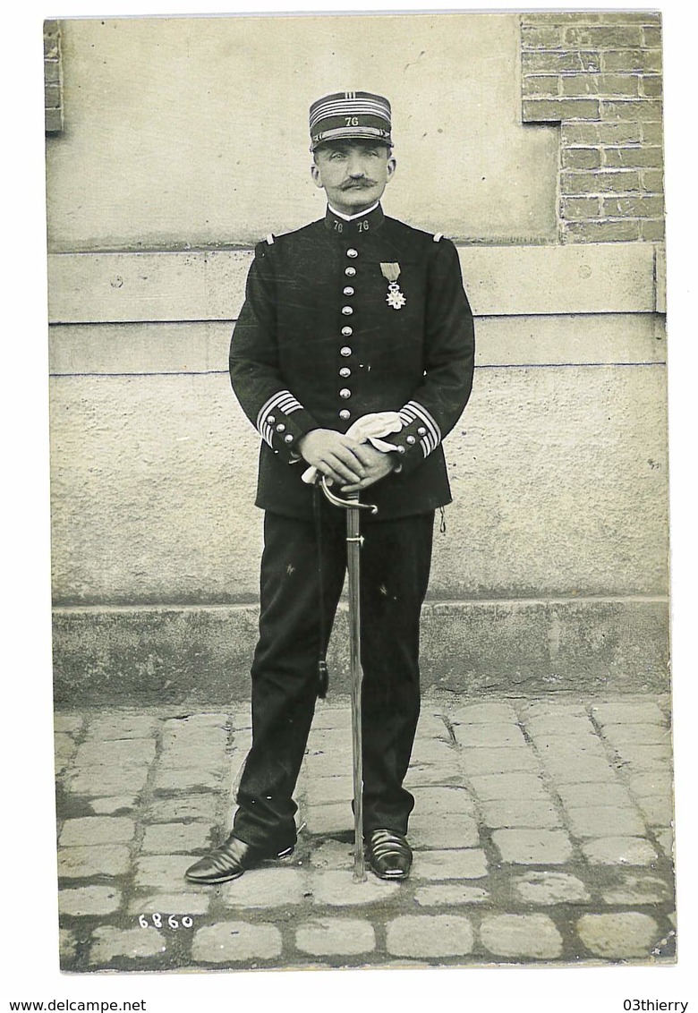 CARTE PHOTO MILITAIRE COLONEL ? EN GRANDE TENUE MEDAILLE COL 76eme NON SITUEE - Weltkrieg 1914-18