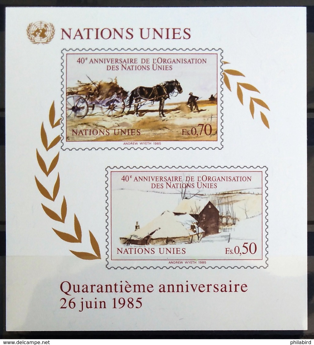 NATIONS-UNIS  GENEVE                  B.F 3                      NEUF** - Blocks & Sheetlets