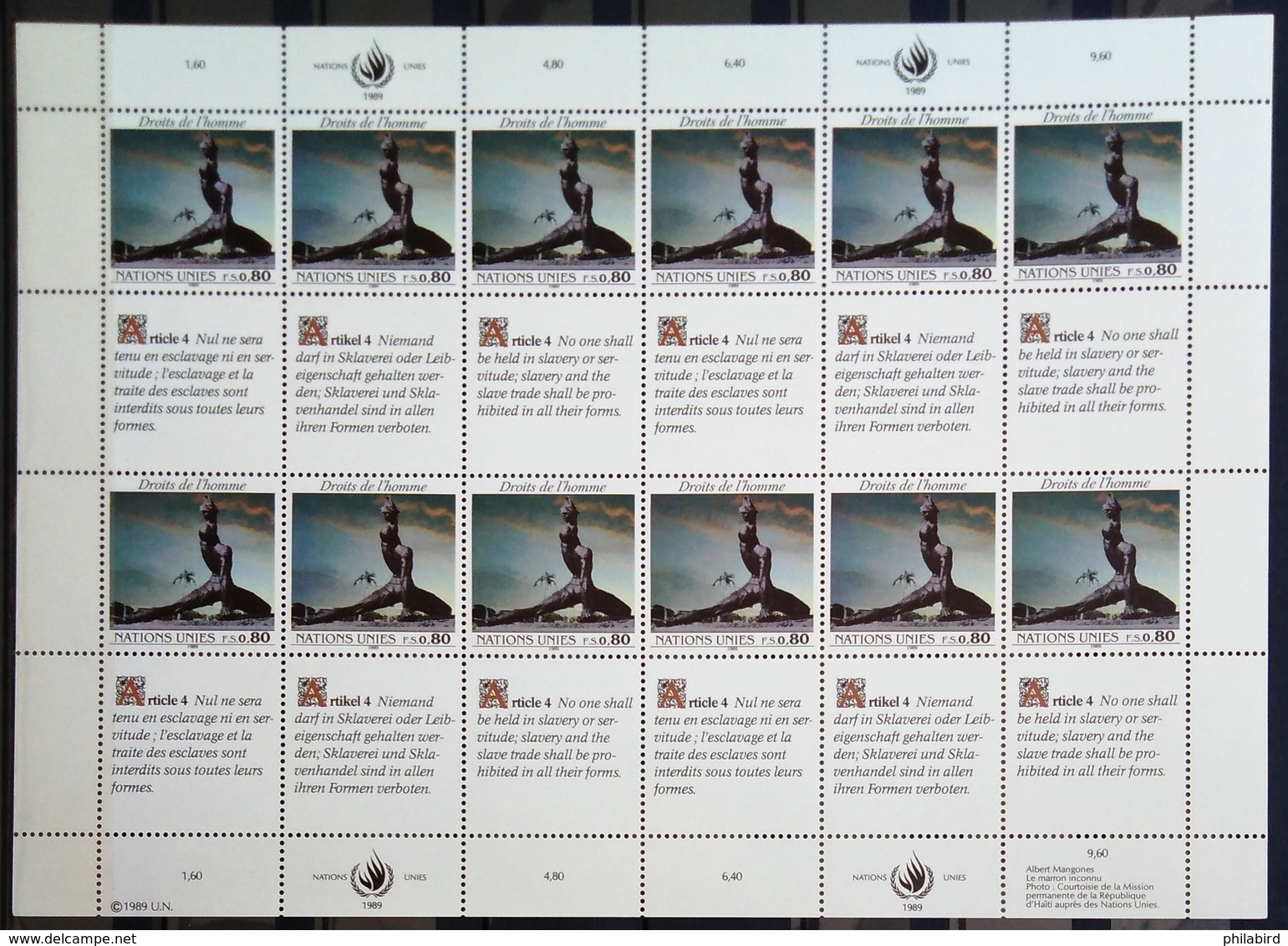 NATIONS-UNIS  GENEVE                  N° 180/185     2 FEUILLES                      NEUF** - Unused Stamps