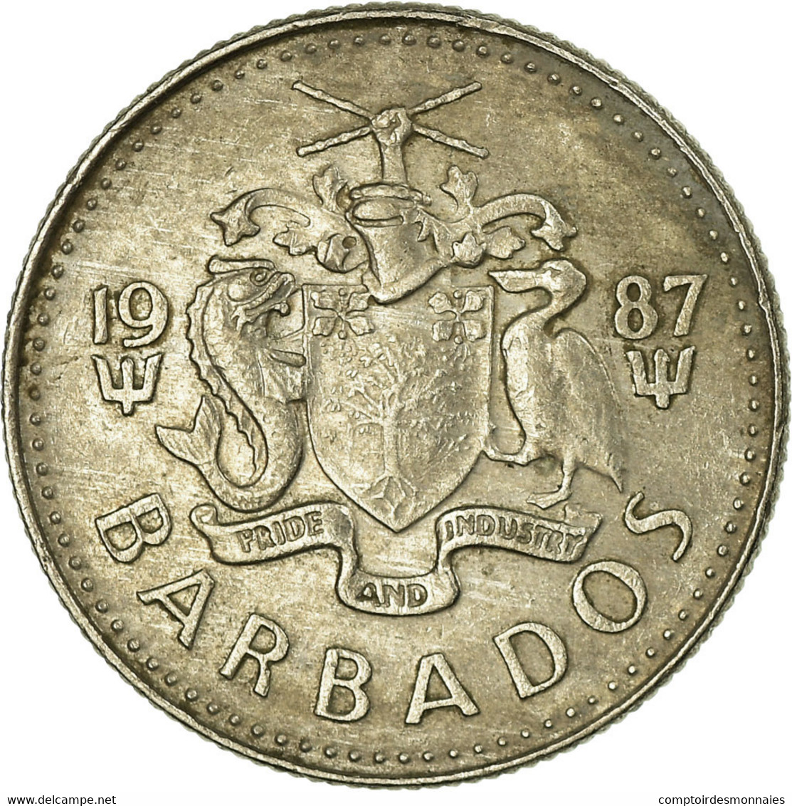 Monnaie, Barbados, 10 Cents, 1987, Franklin Mint, TTB, Copper-nickel, KM:12 - Barbados