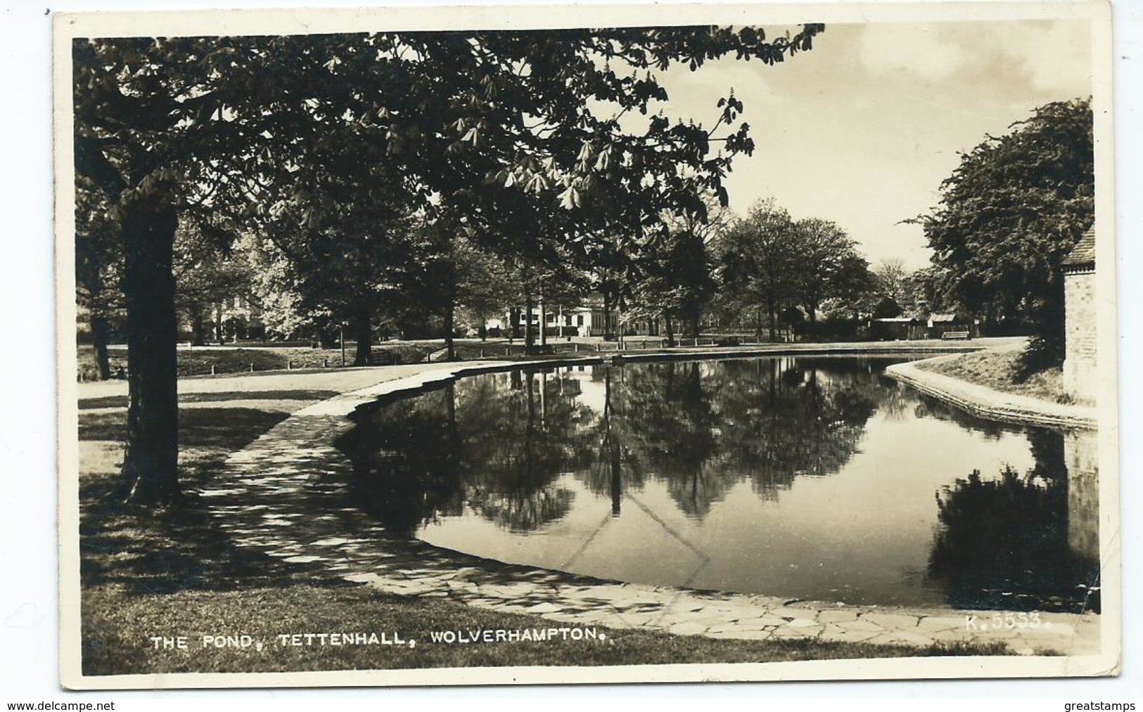 Postcard Staffordshire Wolverhampton The Pond Tettenhall Posted 1957 Valentines Rp - Wolverhampton