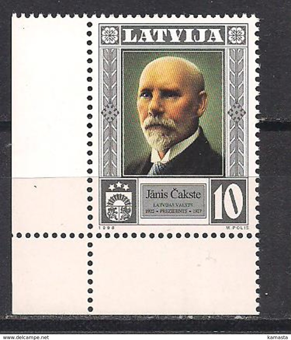 Latvia 1998 President Janis Chakste. Mi 489 Corner - Letonia