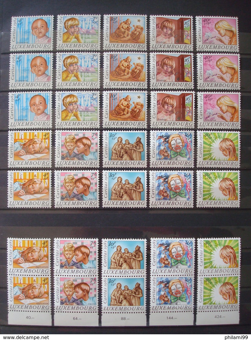 LUXEMBURG 1984 1985 MNH** 11 X CARITAS / 2 SCANS / CHILDREN - Collections