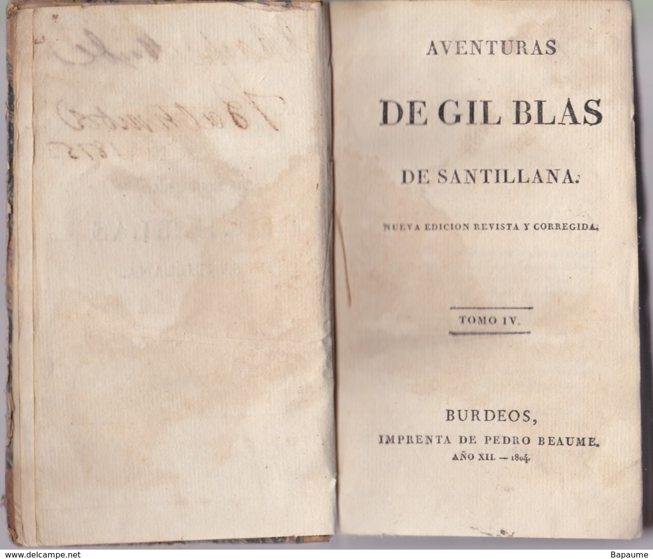 Aventuras De Gil Blas De Santillana - Tomo IV - Éditions Buerdos 1804 - Littérature