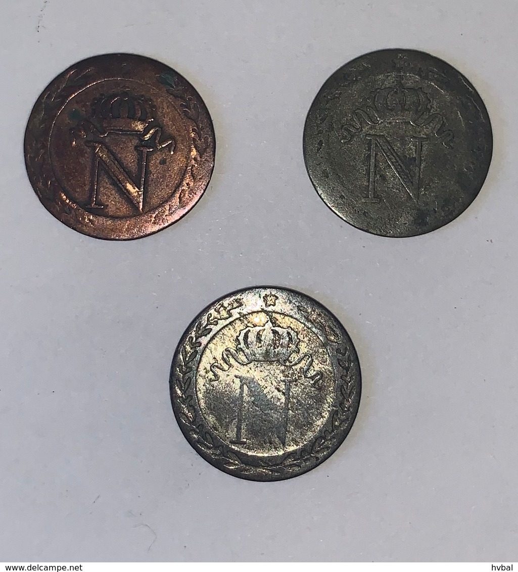 10 CENTIMES NAPOLEON EMPEREUR TB LOT DE 3 PIÈCES - Autres & Non Classés