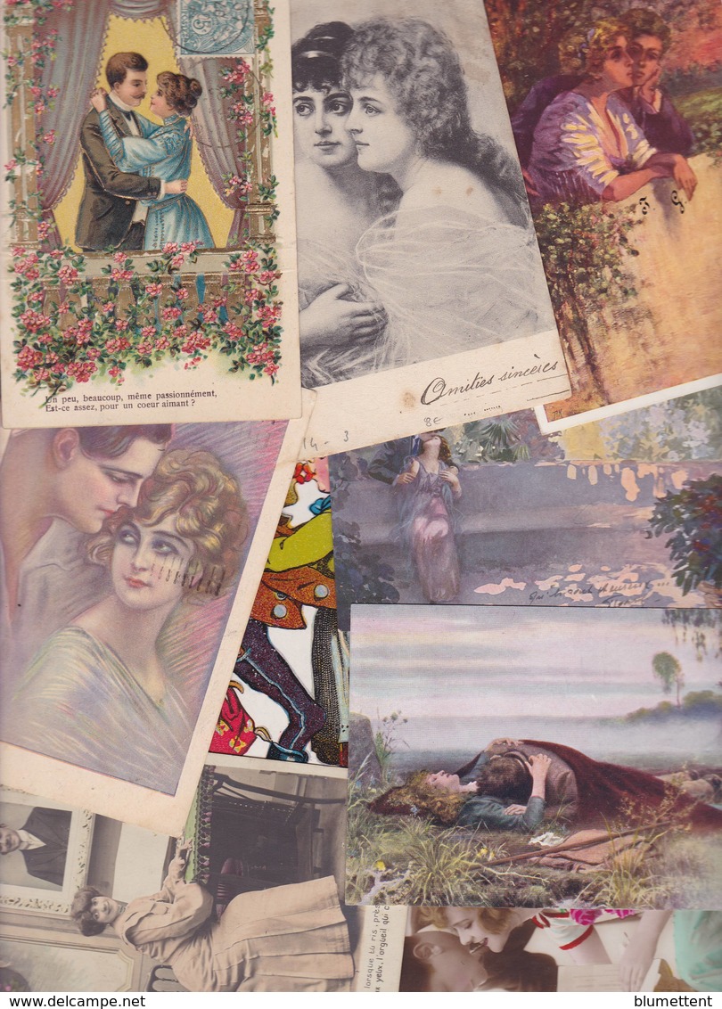 Lot 2319 De 10 CPA Couples Femmes Enfants Illustrateurs Etc Déstockage Pour Revendeurs Ou Collectionneurs - 5 - 99 Cartes