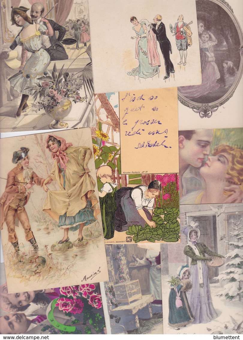 Lot 2321 De 10 CPA Couples Femmes Enfants Illustrateurs Etc Déstockage Pour Revendeurs Ou Collectionneurs - 5 - 99 Postcards