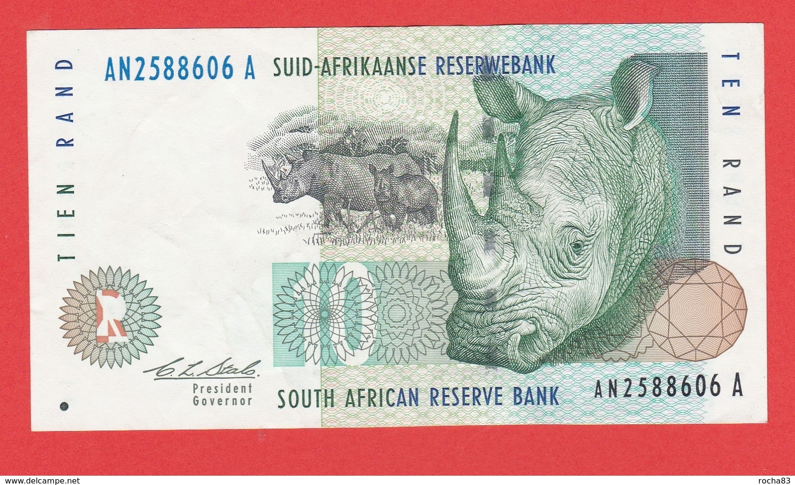 SOUTH  AFRICA  Billet  10 Rand ( 1993 ) Pick 123a - Südafrika