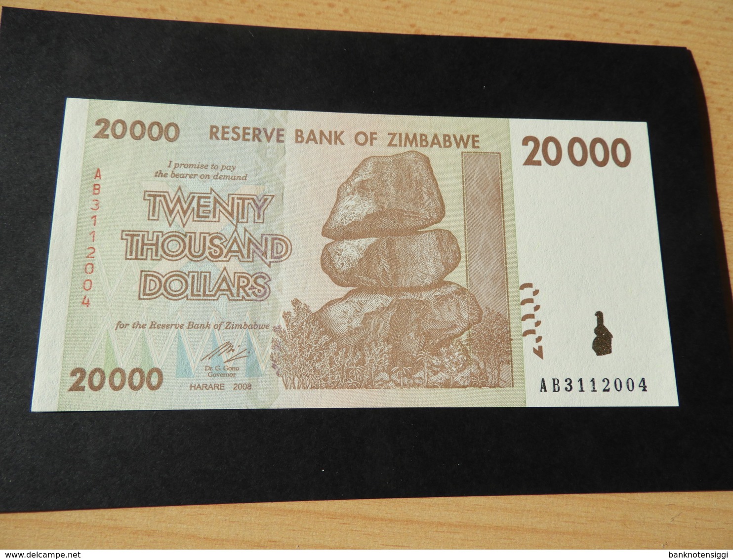Bank Of Simbabwe  20.000  Dollars 2008 - Zimbabwe