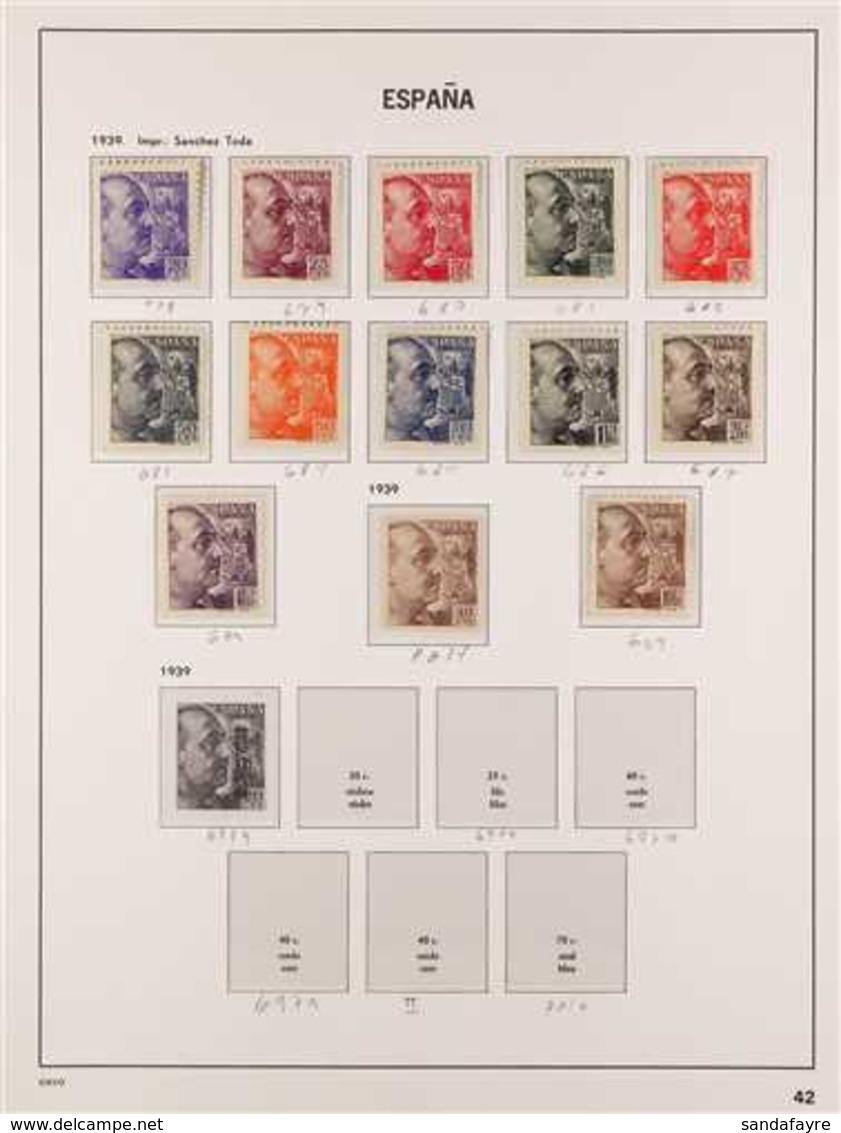 1939-1944 NEVER HINGED MINT COLLECTION  On Hingeless Pages, All Different, Includes 1939-40 Franco With Imprint Set, 193 - Sonstige & Ohne Zuordnung