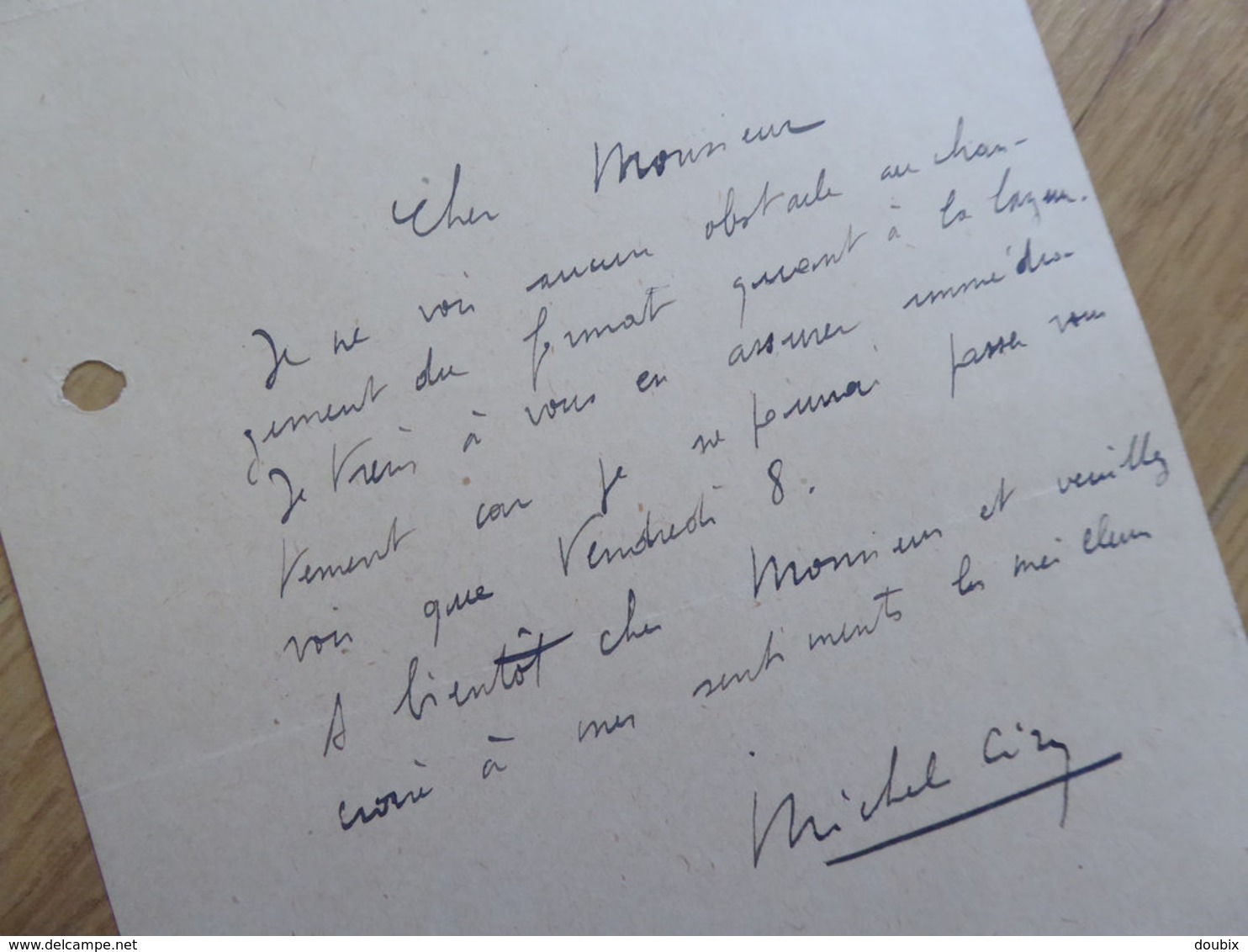 Michel CIRY (1919-2018) PEINTRE & Graveur. AUTOGRAPHE - Autres & Non Classés