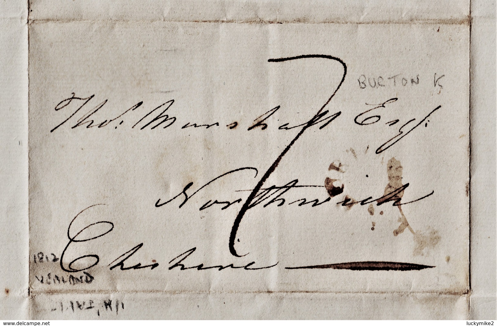 1812 Letter From "Tho's Bakefield, Yealand" To "Thomas Marshall, Northwich"   Ref 0763  Adj 15th July 20/21 - Manoscritti