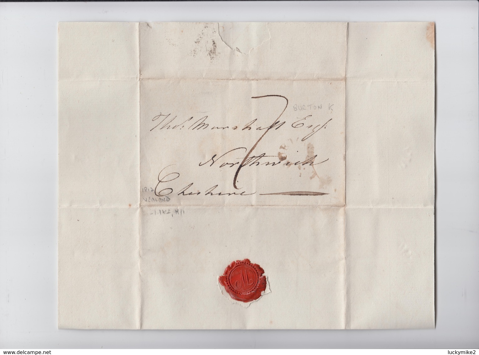 1812 Letter From "Tho's Bakefield, Yealand" To "Thomas Marshall, Northwich"   Ref 0763  Adj 15th July 20/21 - Manoscritti