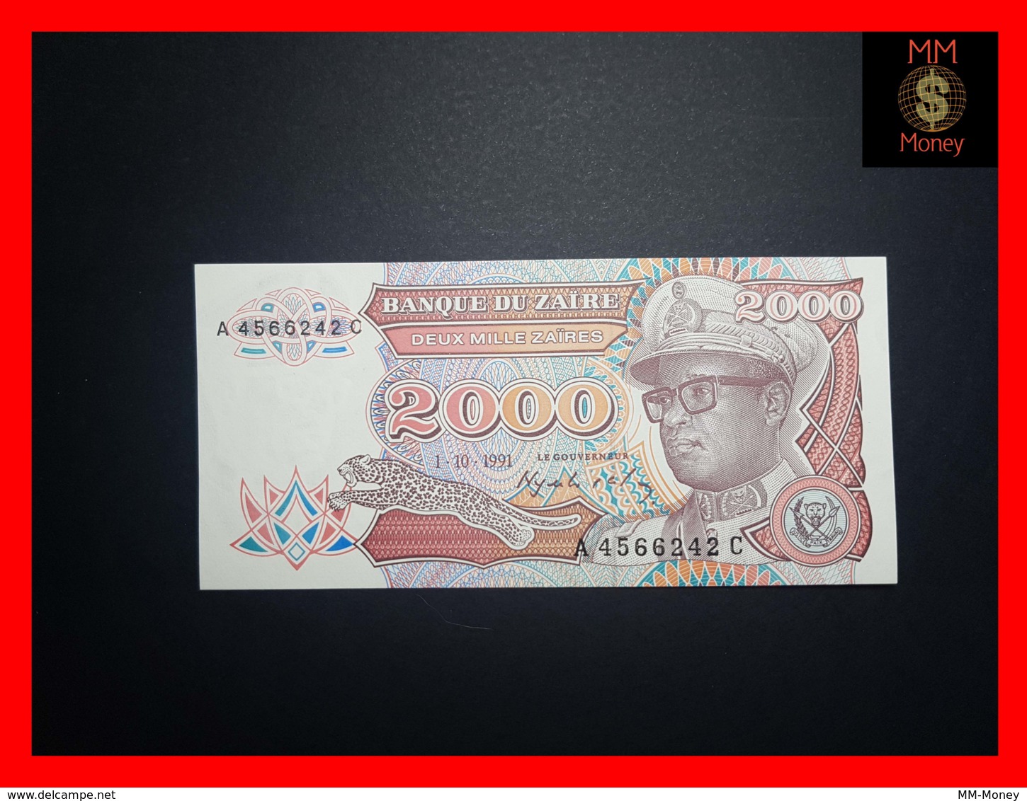 ZAIRE 2.000  2000 Zaires 1.10.1991  P. 36  UNC - Zaire