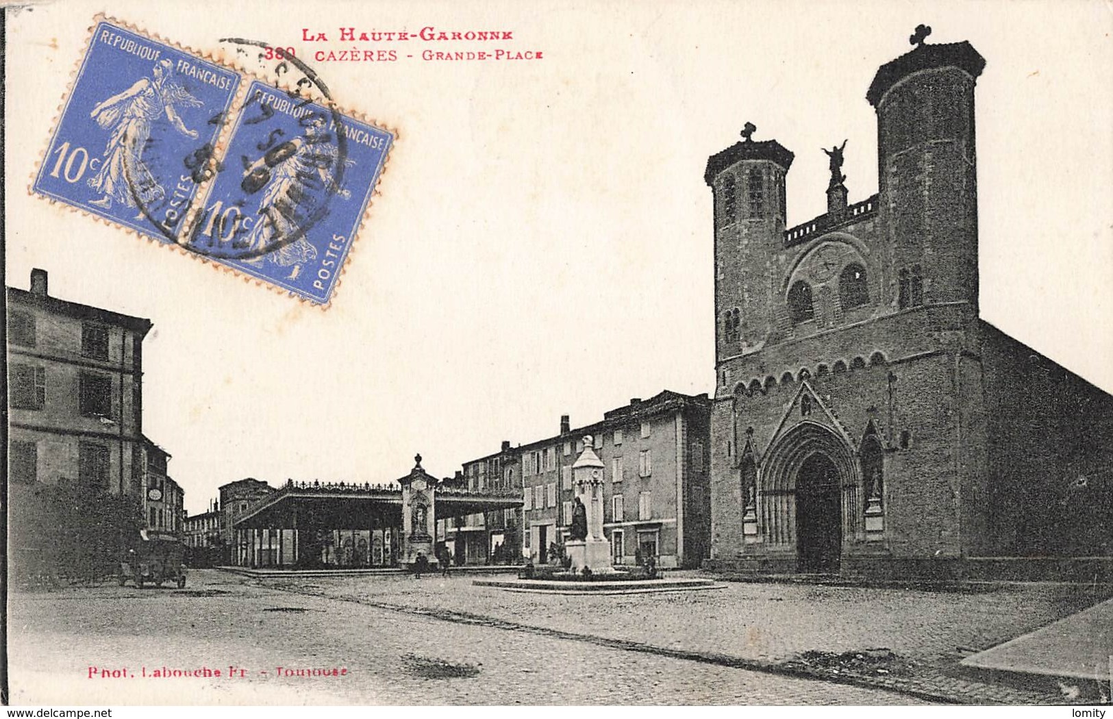 31 Cazeres Grande Place Cpa Cachet Cazeres Sur Garonne 1935 - Autres & Non Classés