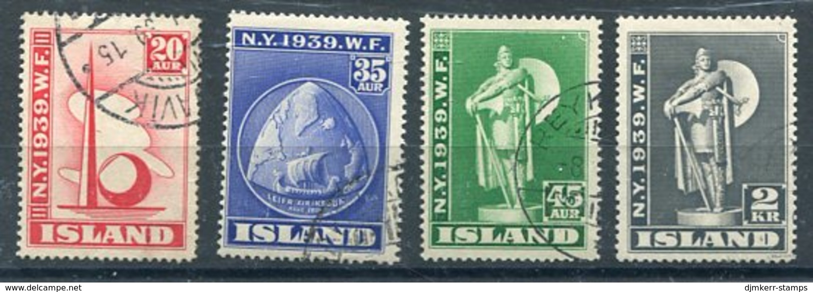 ICELAND 1939 New York World's Fair, Fine Used.  Michel 204-07 - Usati