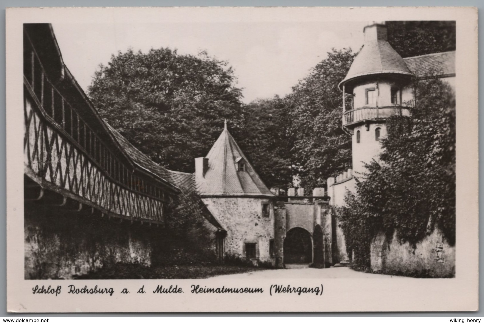 Lunzenau - S/w Schloß Rochsburg 3   Heimatmuseum Wehrgang - Lunzenau