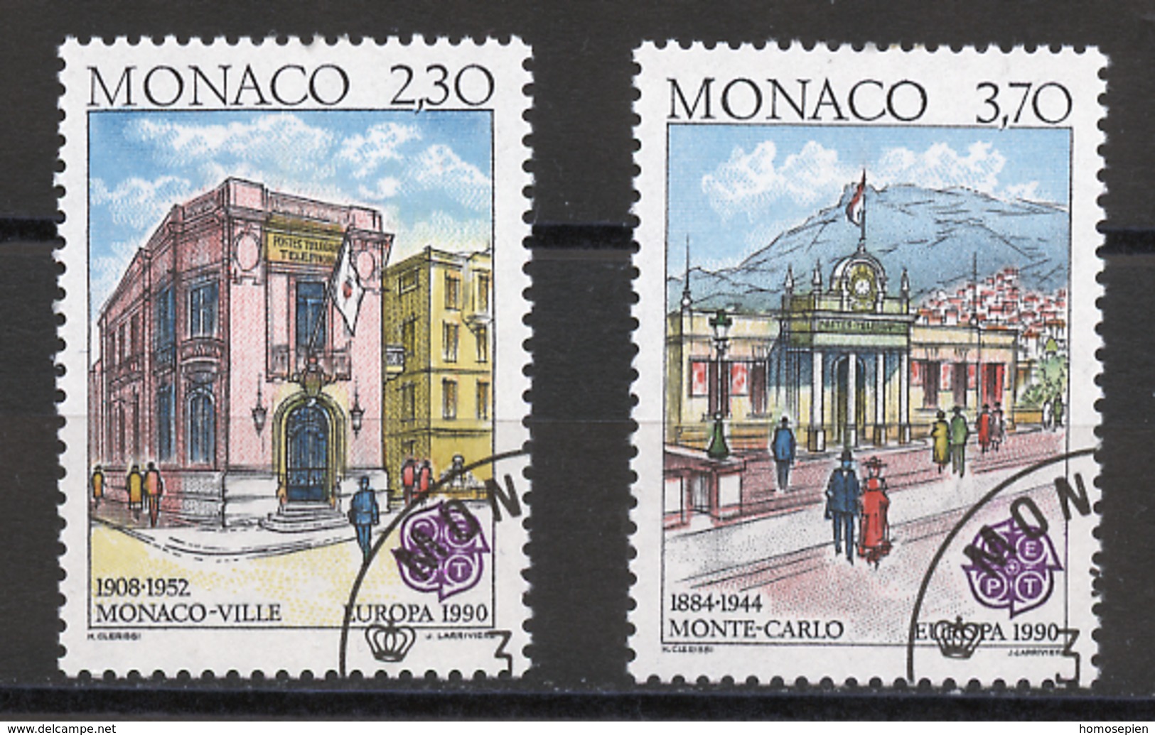 Monaco 1990 Y&T N°1724a à 1725a - Michel N°1961C à 1962C (o) - EUROPA - Usati