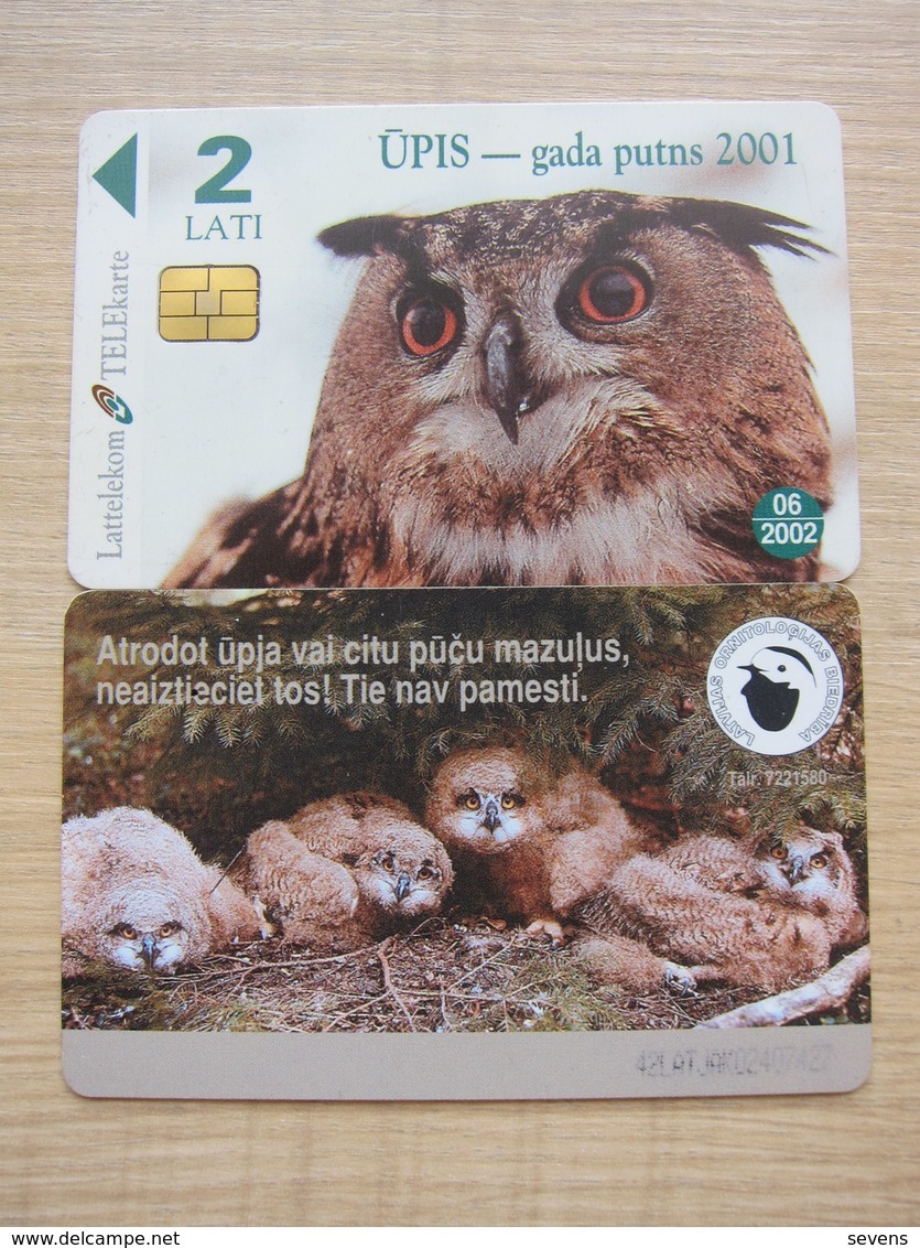 Chip Phonecard, Owls,used - Lettonia