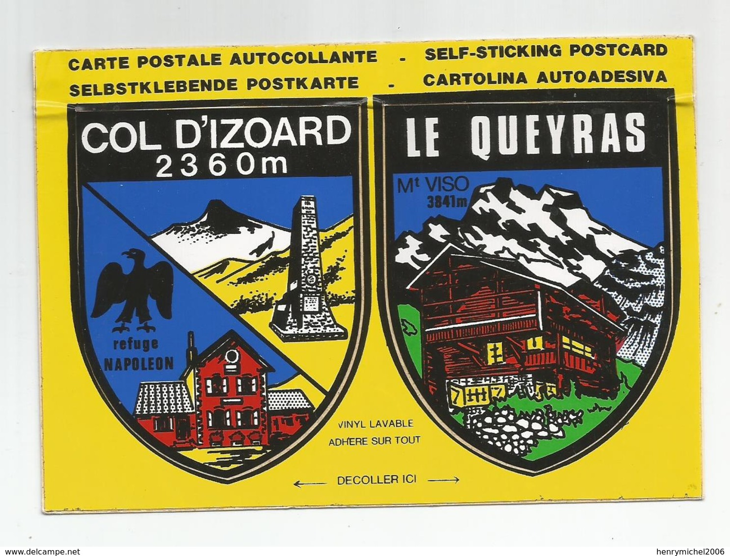 05 Hautes Alpes Autocollant Col D'izoard Le Queyras - Other & Unclassified