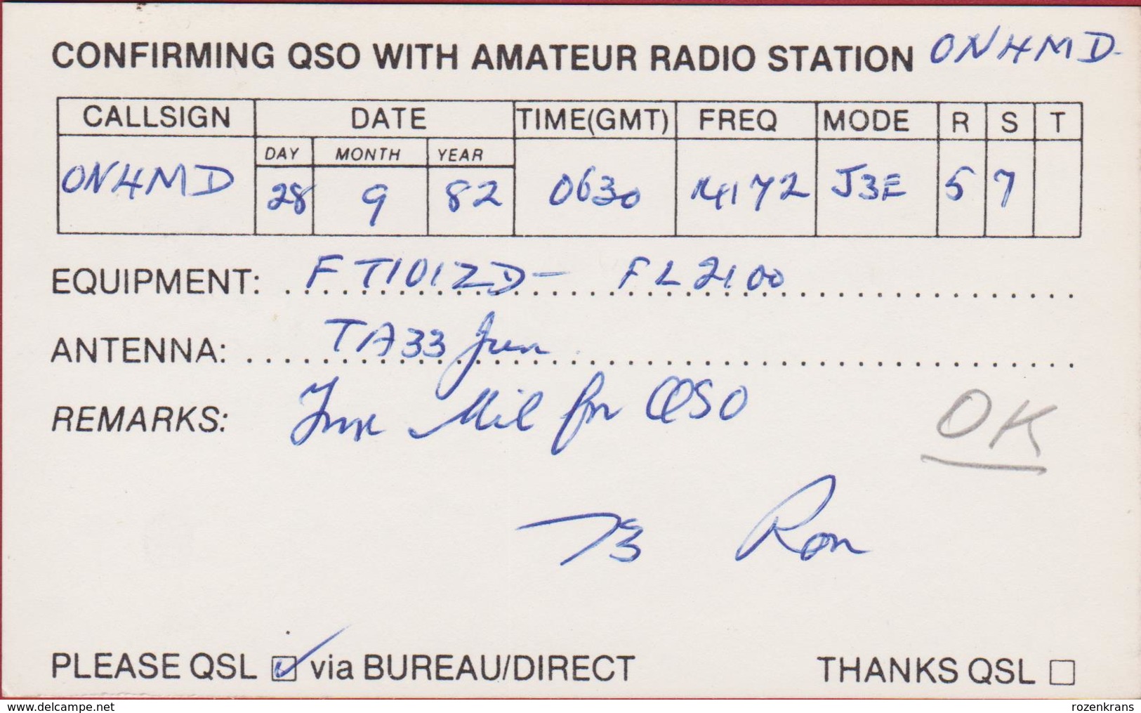 QSL Card Amateur Radio Funkkarte 1981 Australia Australie Alice Springs Ayers Rock Katherine Gorge Henley On Todd - Radio Amateur