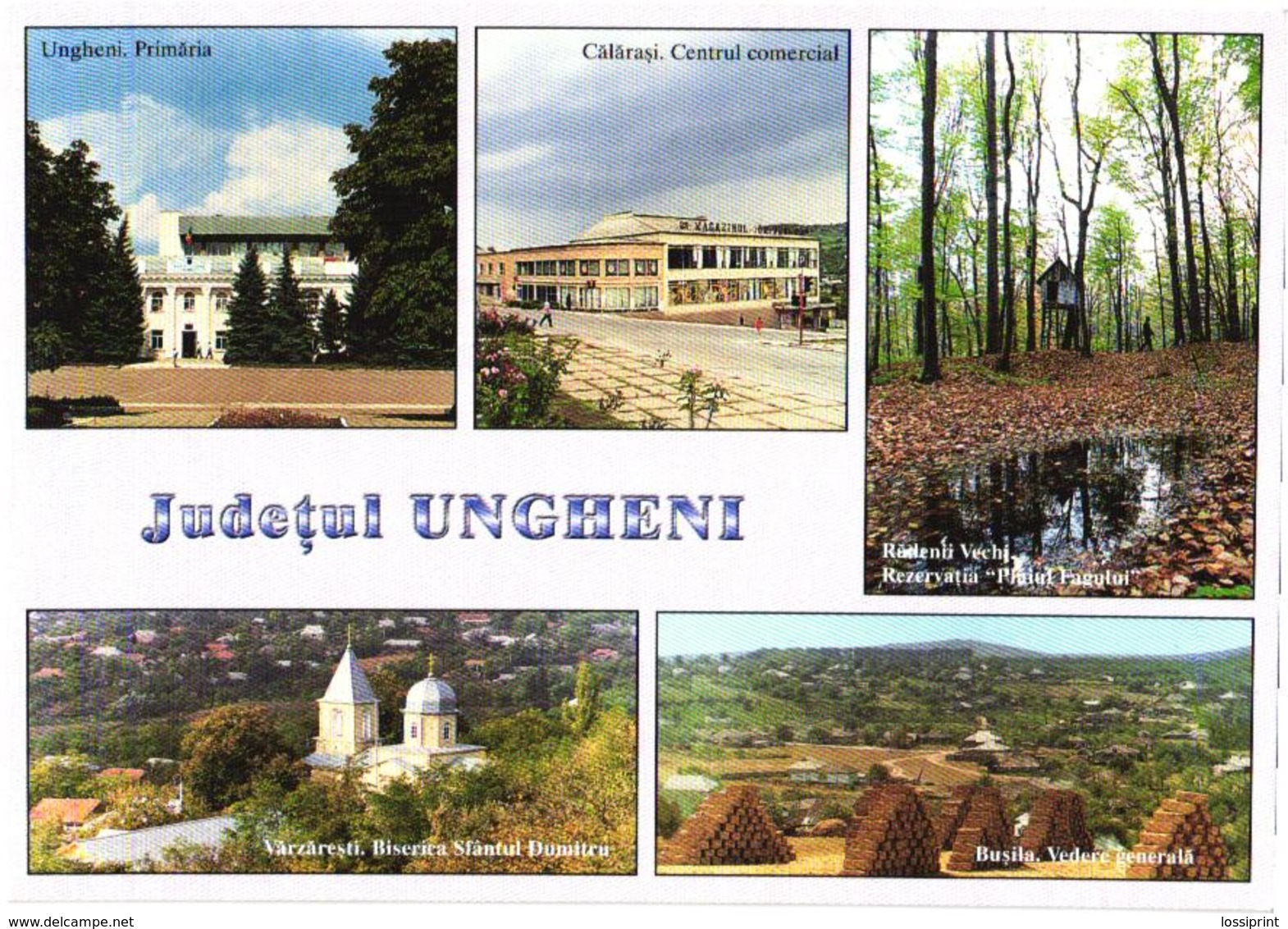 Moldova:Ungheni District, Government Building,  Commercial Center, Church, Views, 2001 - Moldavia