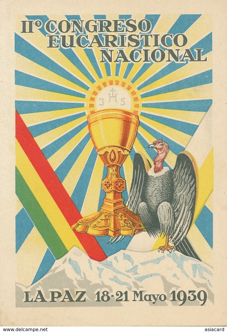 Art Card  II O Congreso Eucaristico Nacional La Paz Mayo 1939  Condor  Cristo Vence , Cristo Reina, Cristo Impera - Bolivie