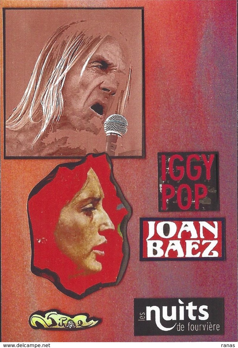 CPM Artiste Iggy Pop Joan BAEZ Lyon Fourvière Tirage Limité 30 Ex Numérotés Signés Non Circulé - Lyon 5