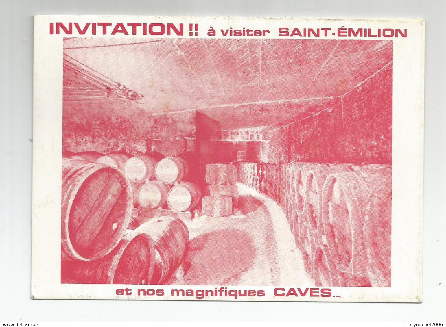 33 Gironde Saint Emilion Carte Pub Publicité Lamothe Bousquet Négociant éleveur Offre Vins Prix Prestige 1969 - Saint-Emilion