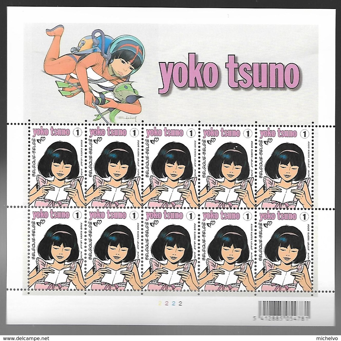 Belg. 2009 - COB N° 3922 ** - Yoko Tsuno (feuille Complète) - Unclassified