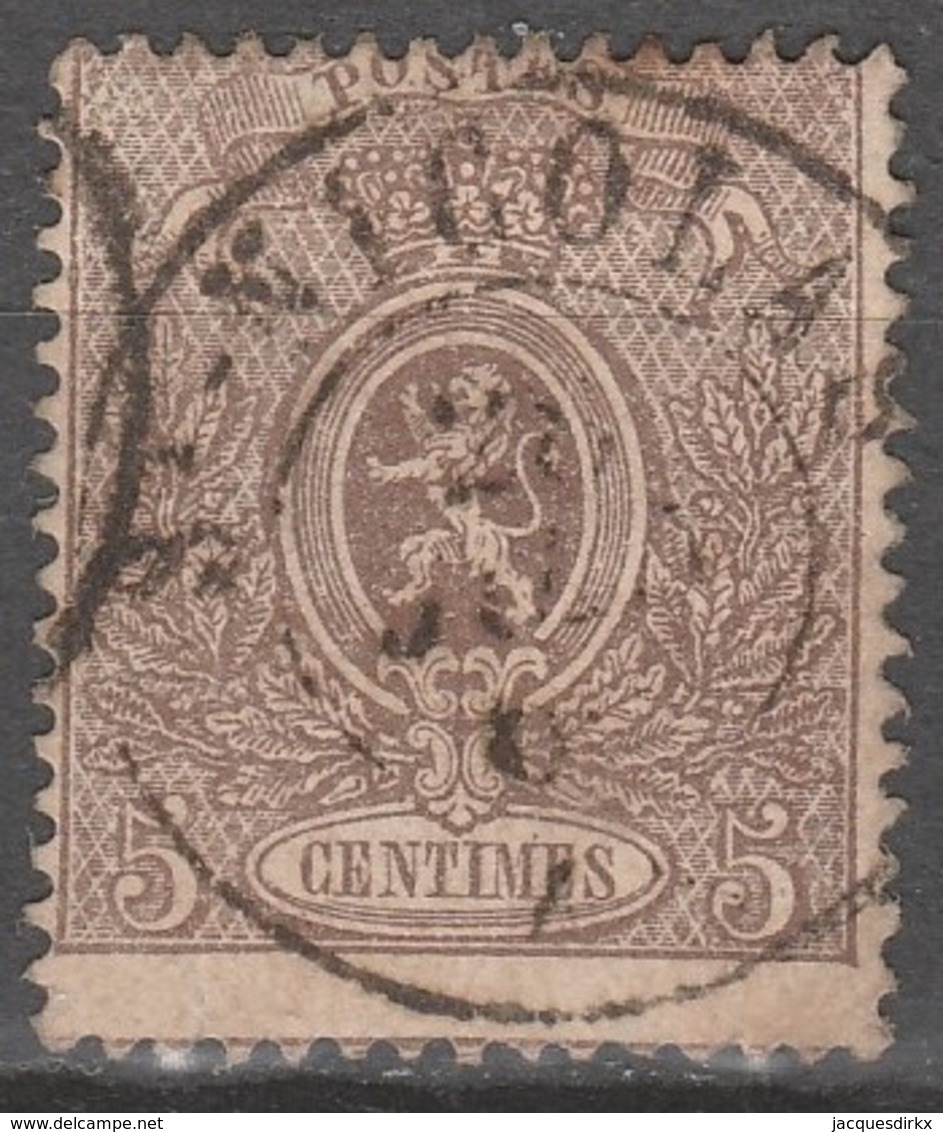 Belgie     .      OBP    .    25A     .     O        Gebruikt   .   /   .   Oblitéré - 1866-1867 Coat Of Arms