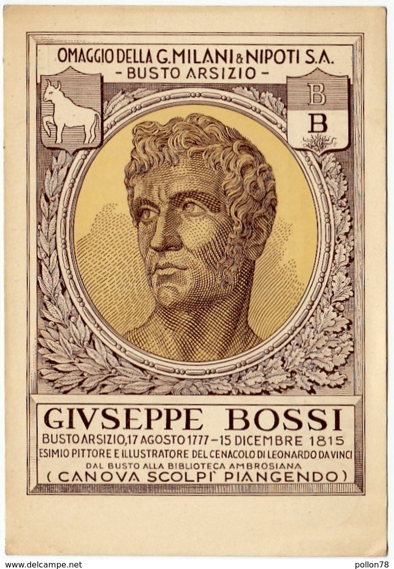 OMAGGIO DELLA G. MILANI & NIPOTI S.A. - BUSTO ARSIZIO - PUBBLICITARIA - Vedi Retro - Busto Arsizio