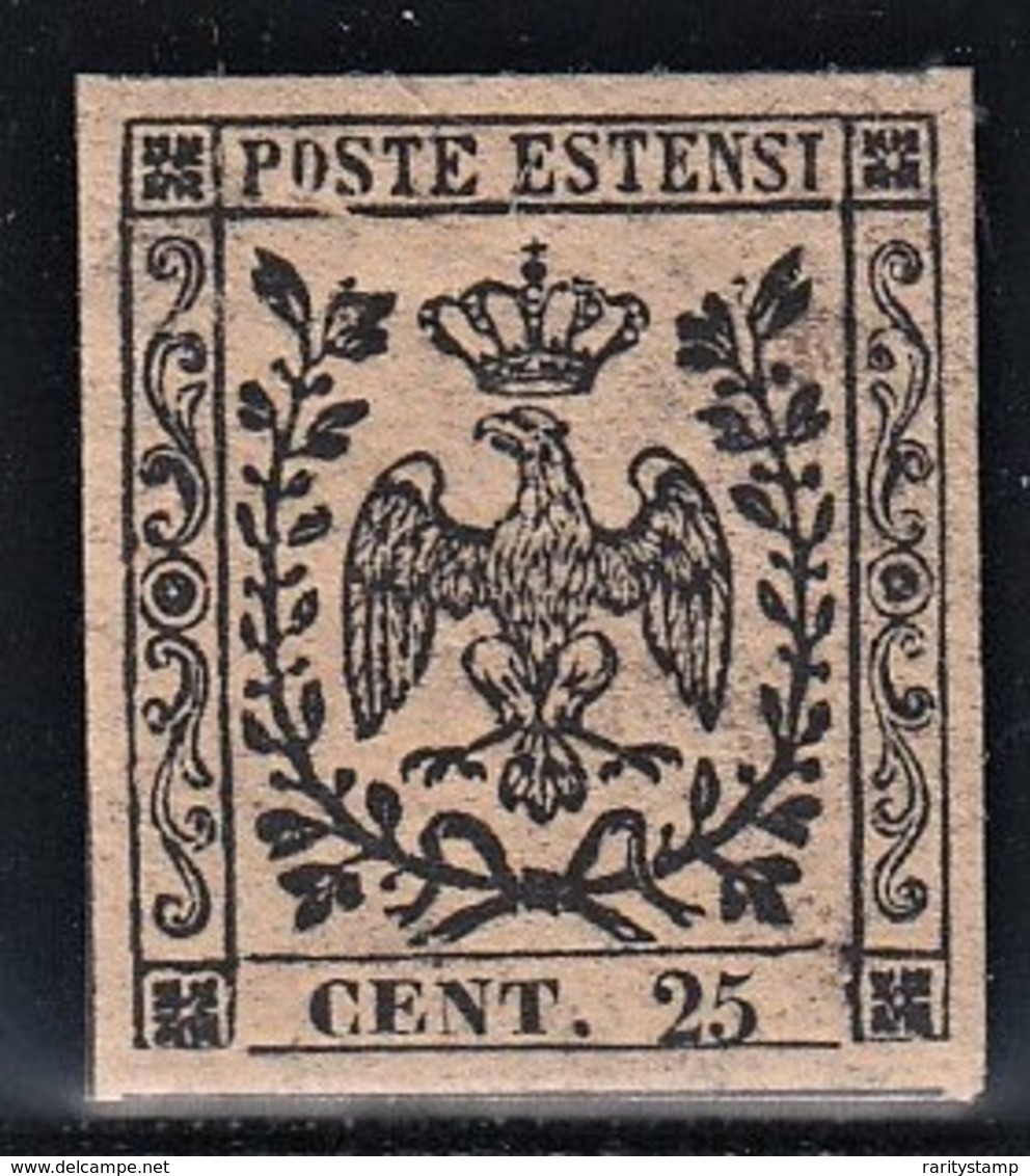 ITALIA ANTICHI STATI MODENA 1852 C.25 CAMOSCIO NUOVO GOMMA INTEGRA MNH** PERIZIATO VACCARI QUALITA' LUSSO CV €1.000 - Modène