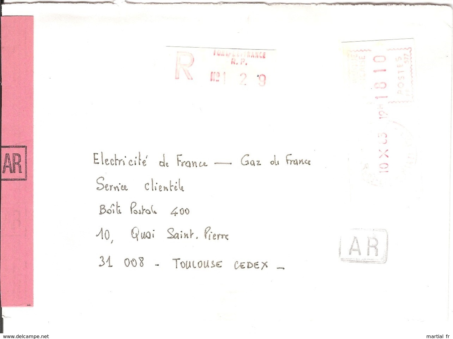 Vignette MOG Guichet FORT DE FRANCE MARTINIQUE LS LETTRE RECOMMANDEE EINSCHREIBEN REGISTERED COVER 1983 AR - 1981-84 LS & LSA Prototypes