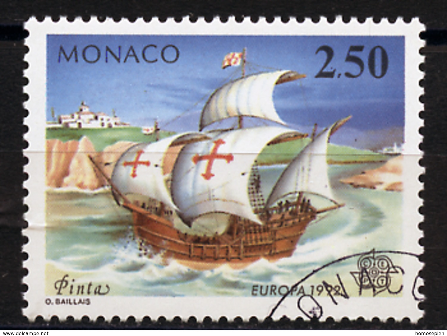 Monaco 1992 Y&T N°1825 - Michel N°2070 (o) - 2,50f EUROPA - Usados