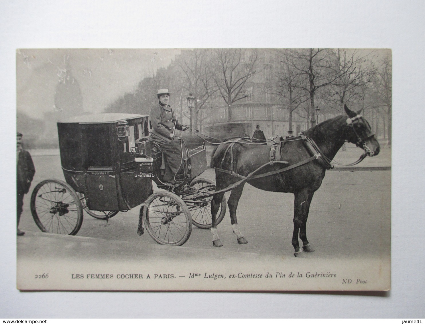 PARIS  -    LES FEMMES  COCHER     -   Mme.  LUTGEN   EX-COMTESSE  .......       TTB - Petits Métiers à Paris