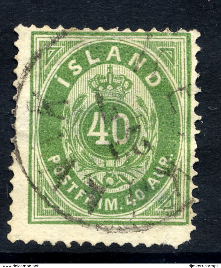 ICELAND 1876 Definitive 40 Aur. Perforated 14:13½ , Used.  Michel 11A - Gebruikt