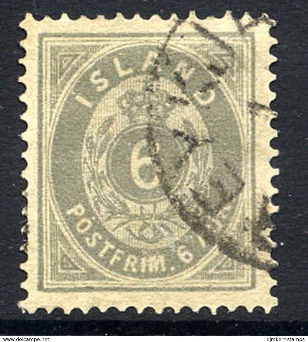 ICELAND 1876 Definitive 6 Aur. Perforated 14:13½, Used.  Michel 7A - Usati