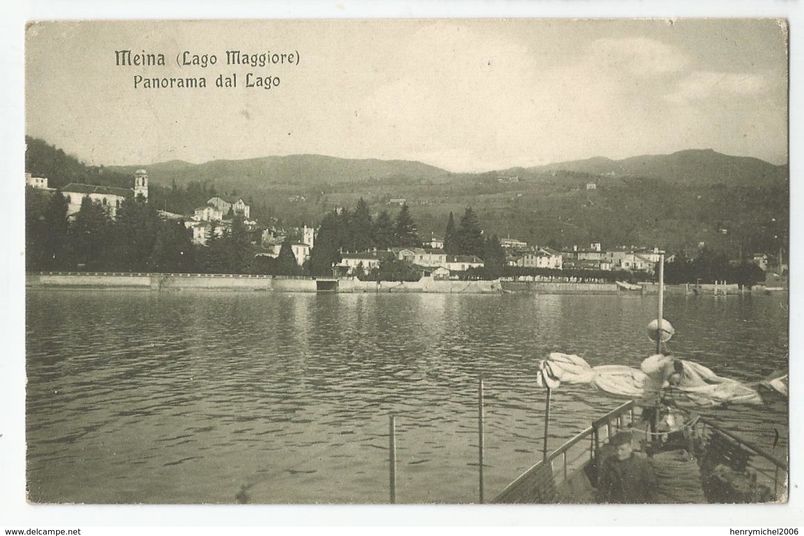 Italie Italia Italy - Novara Meina Lago Maggiore Panorama Dal Lago - Novara