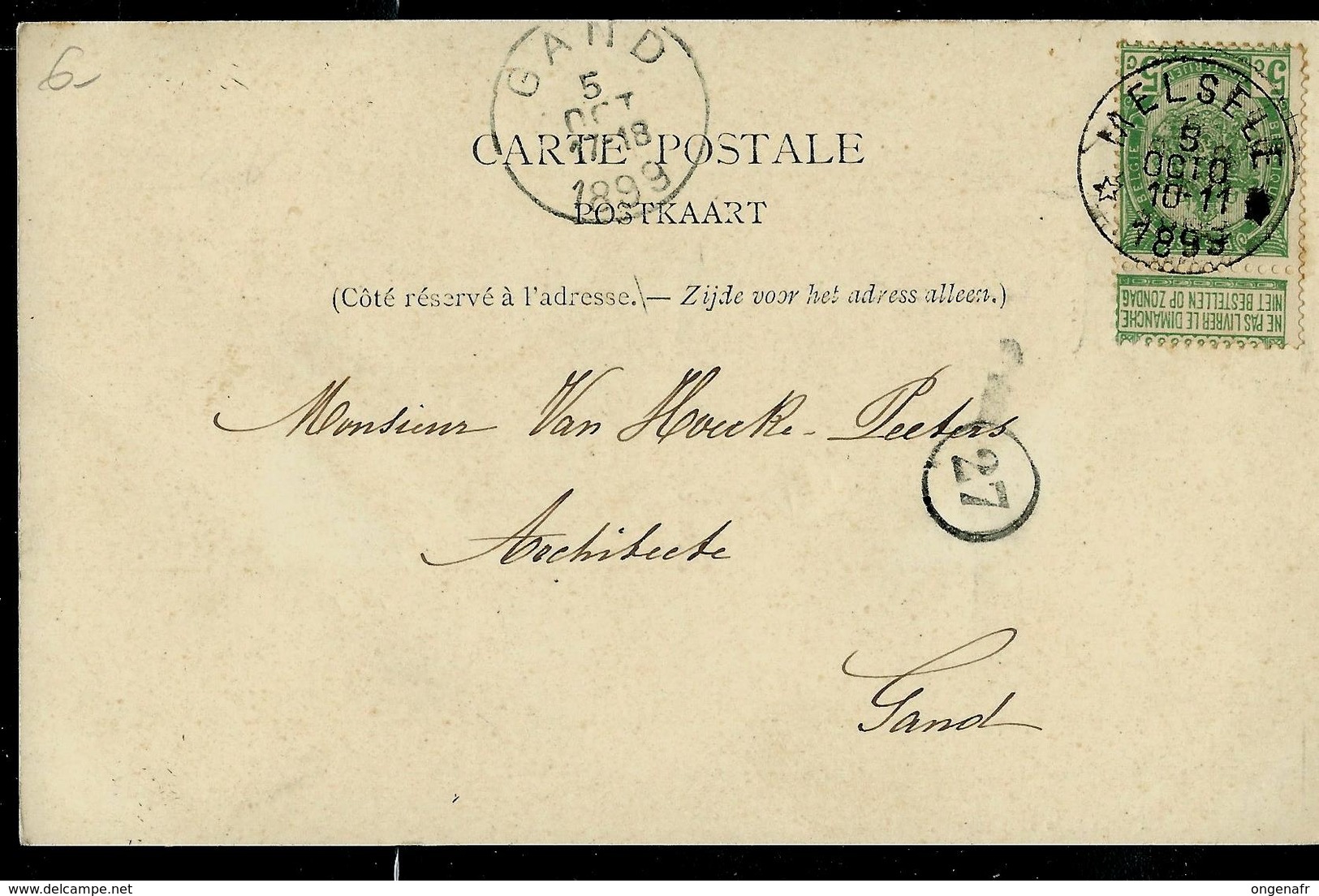 Carte-vue:  Souvenir De Melsele ; Obl.: MELSELE 05/10/1899 - Poste Rurale