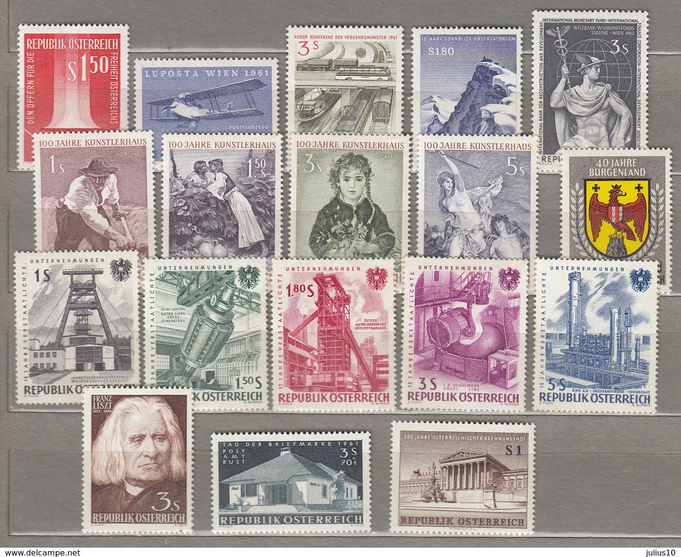 AUSTRIA OSTERREICH 1961 MNH(**) Stamps #21752 - Sammlungen