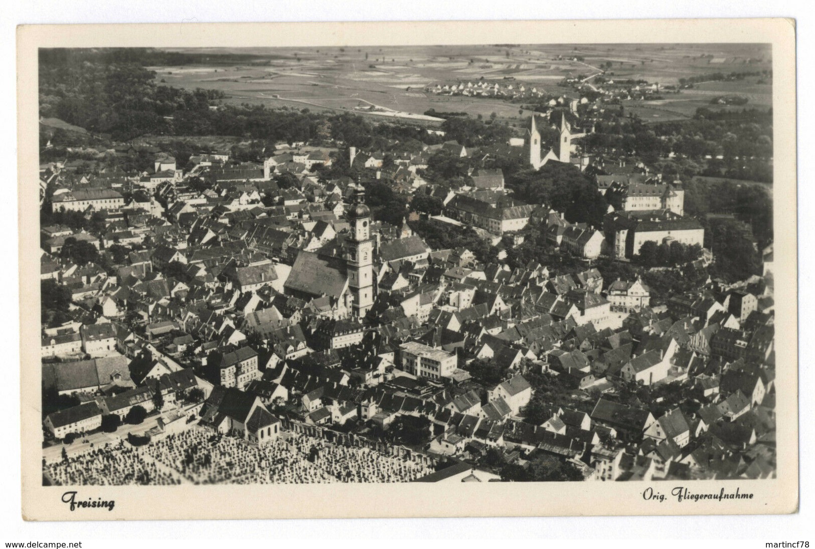 Freising Orig. Fliegeraufnahme Aero-Bild Postkarte Ansichtskarte - Freising