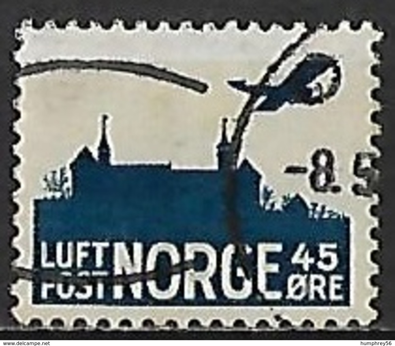 1937 - NORGE - Air Mail - Michel A136 [Akershus] - Used Stamps